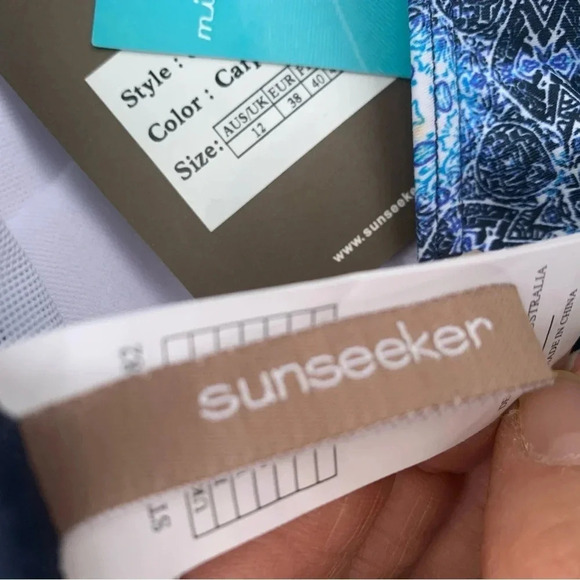 NWT Sunseeker Swimwear One Piece Printed Modest Swimsuit with attached skirt - Picture 7 of 13